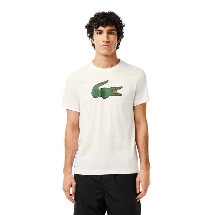 Lacoste Sport Ultra-Dry Croc Print T-Shirt White