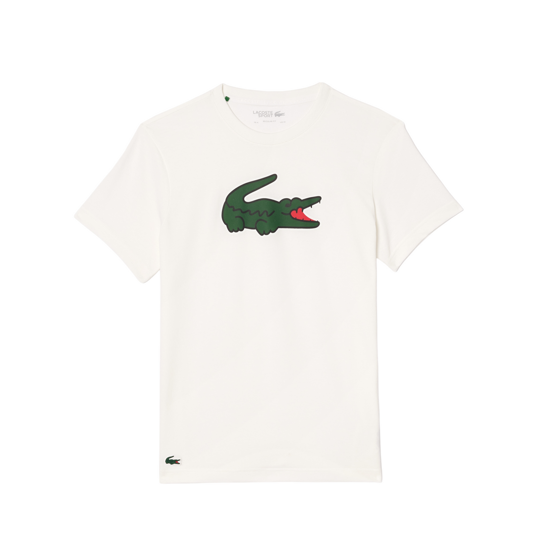 Lacoste Sport Ultra-Dry Croc Print T-Shirt White