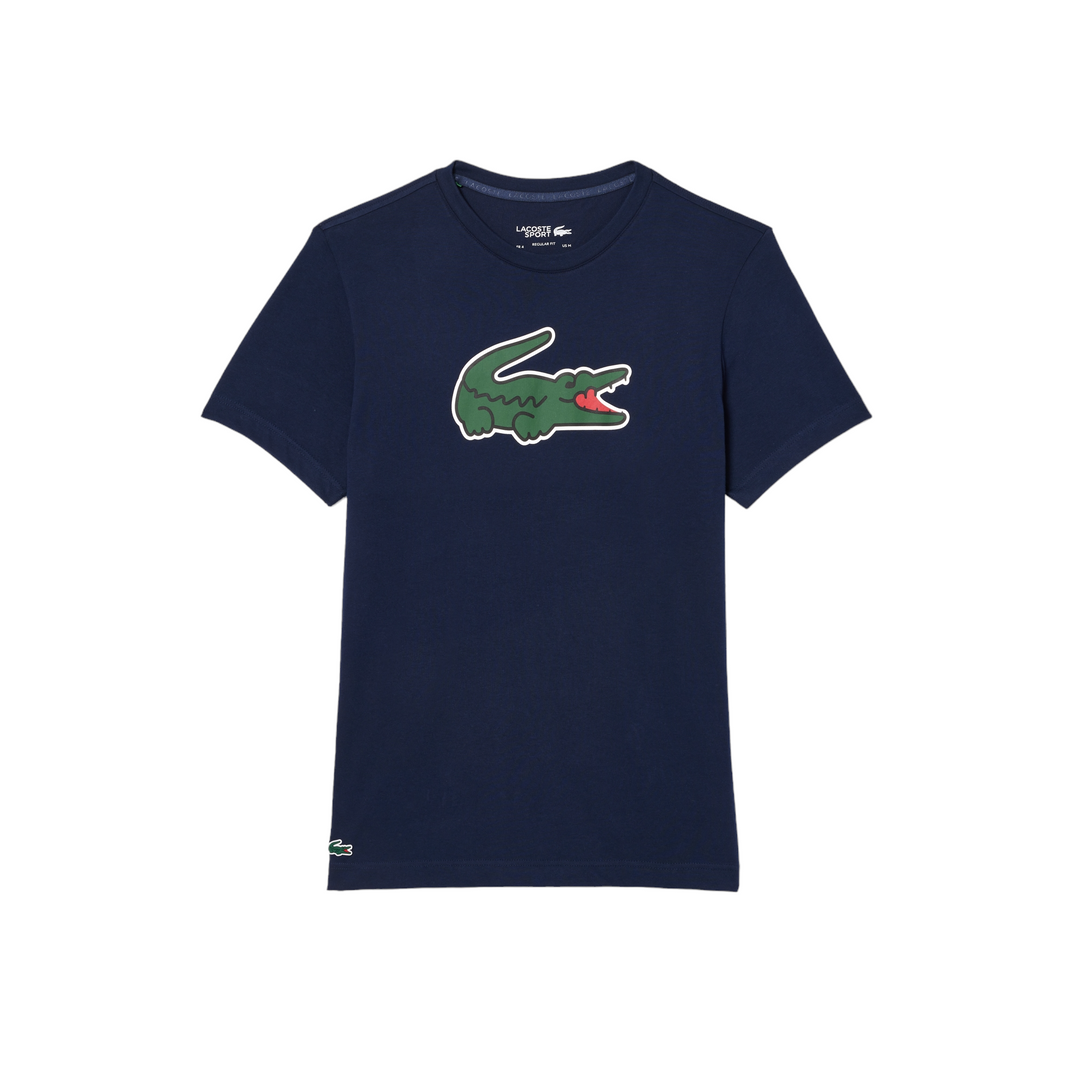 Lacoste Sport Ultra-Dry Croc Print T-Shirt Navy