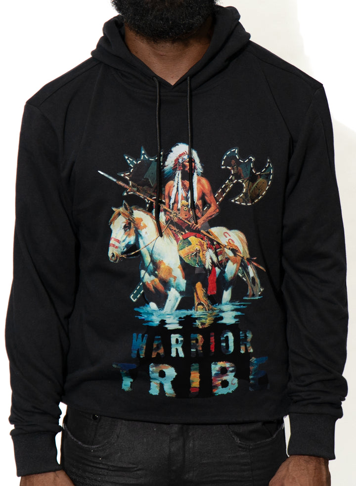 Warrior Tribe Black Crop Hoodie