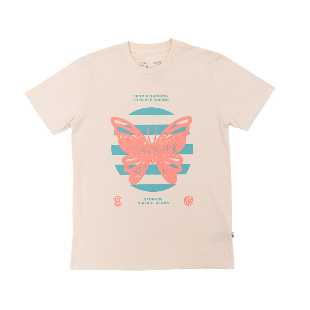 Stoners Vintage Butterfly Heavy Weight Tee Natural