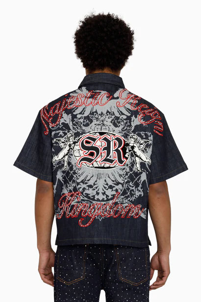 Smoke Rise Majestic Reign Button Up Ink Blue