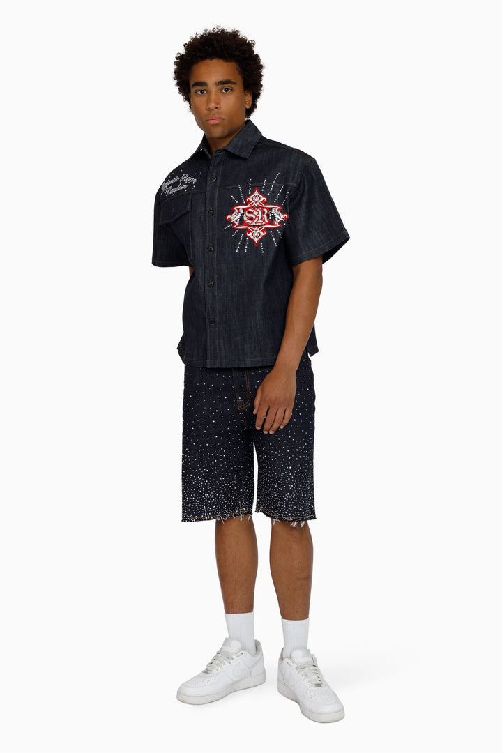 Smoke Rise Majestic Reign Button Up Ink Blue