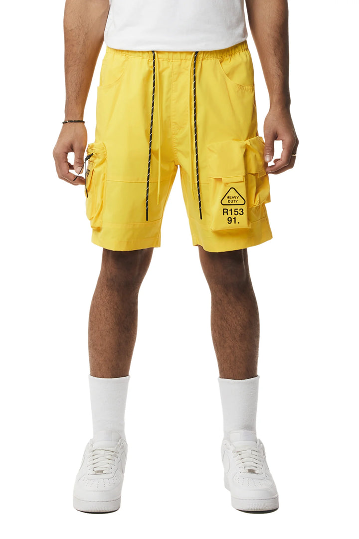 Smoke Rise Utility Windbreaker Cargo Shorts Canary