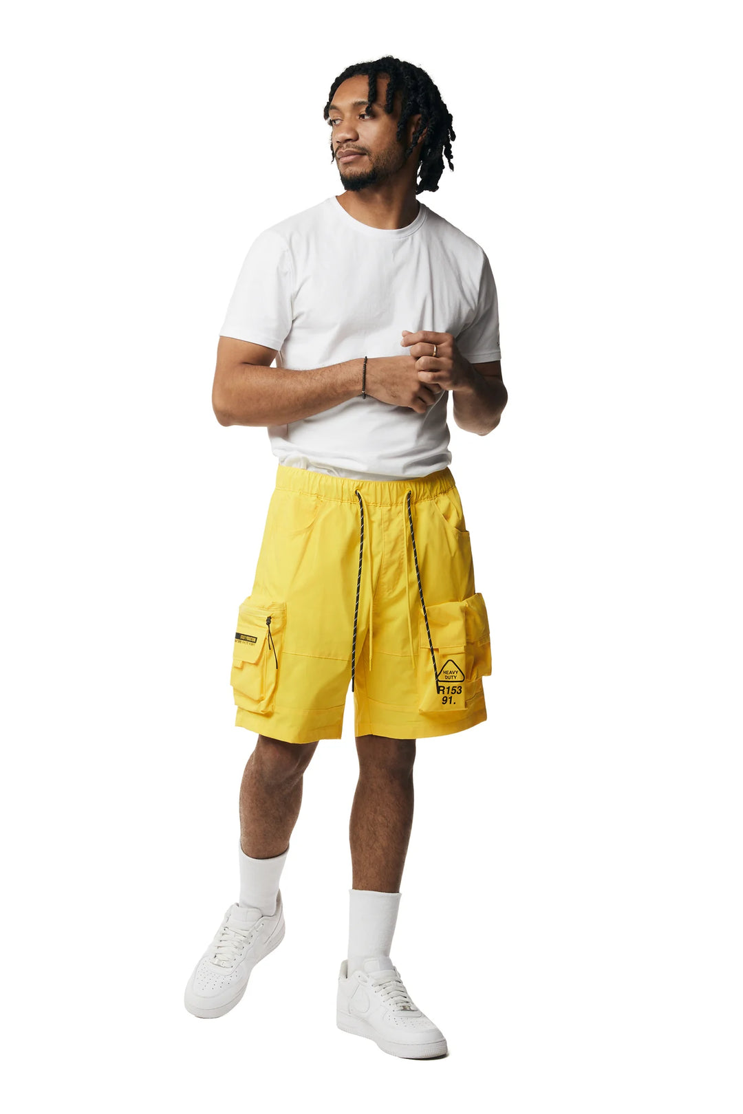 Smoke Rise Utility Windbreaker Cargo Shorts Canary