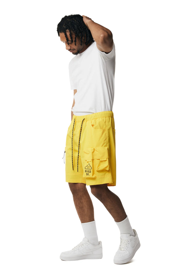 Smoke Rise Utility Windbreaker Cargo Shorts Canary