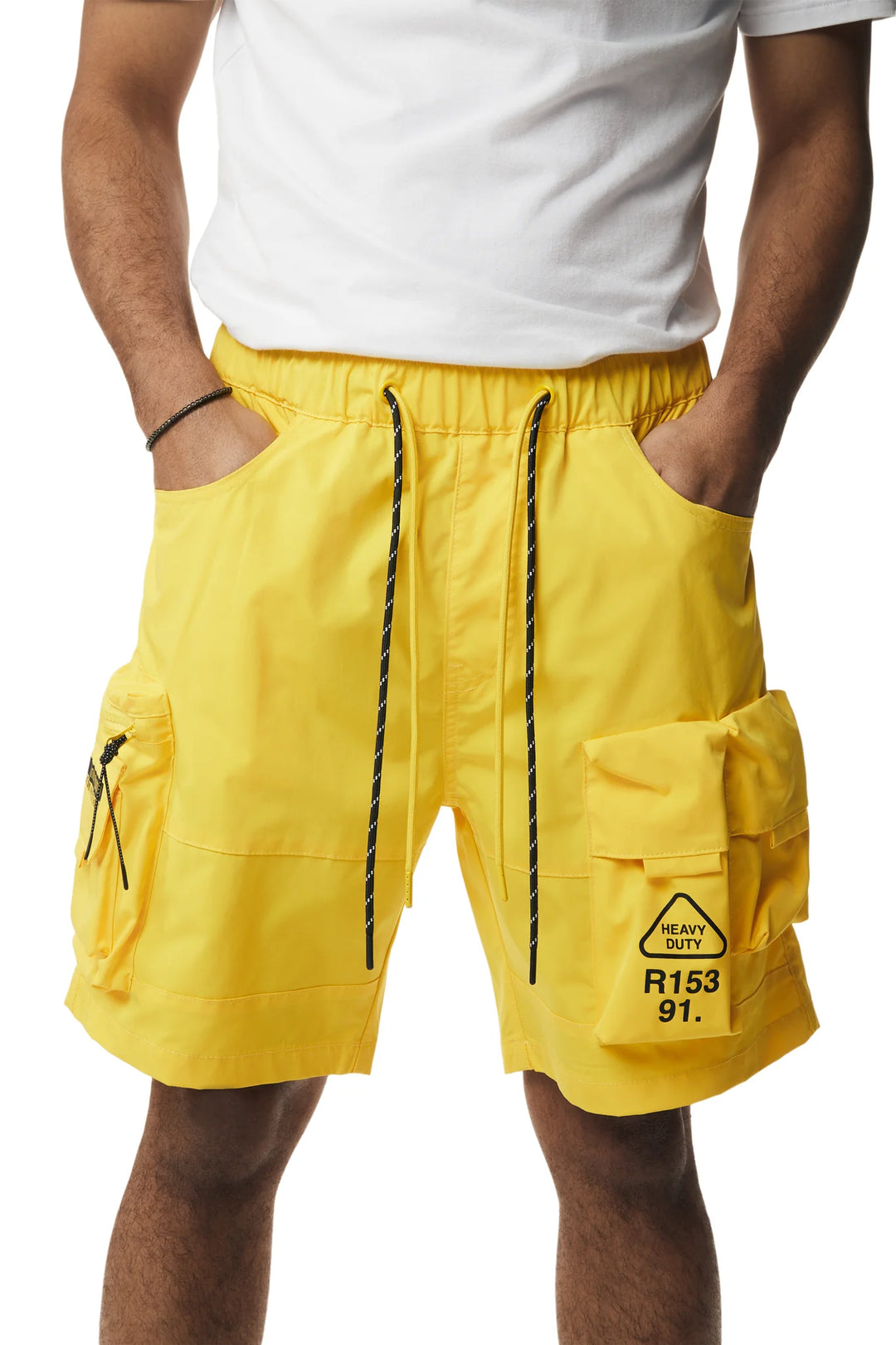 Smoke Rise Utility Windbreaker Cargo Shorts Canary