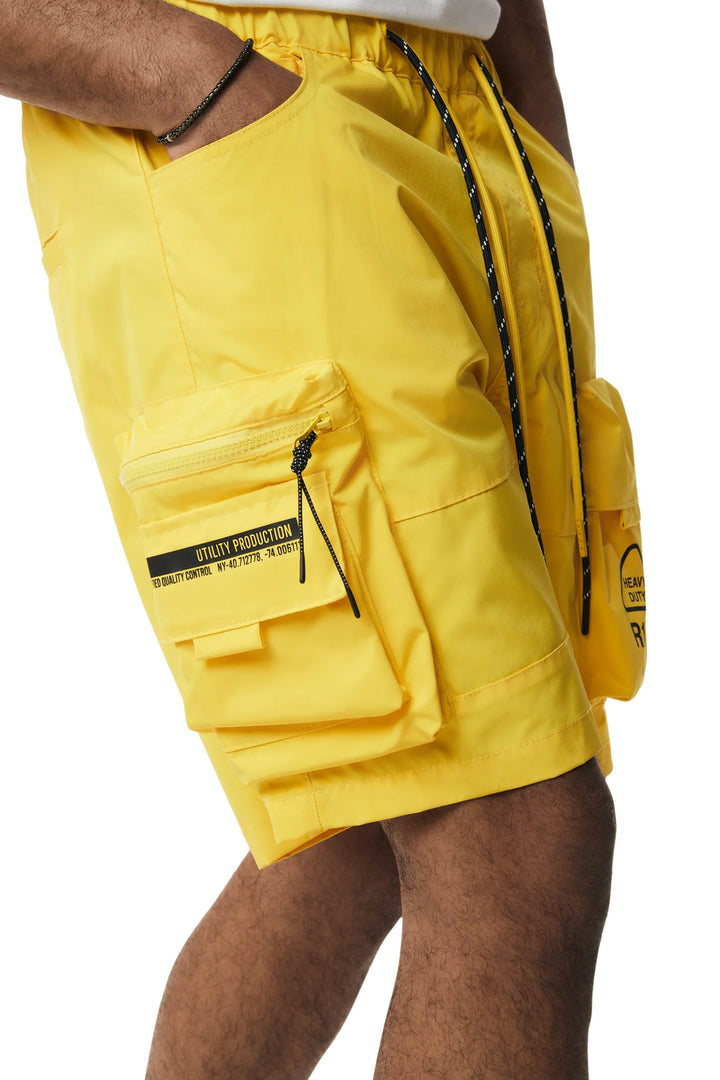 Smoke Rise Utility Windbreaker Cargo Shorts Canary