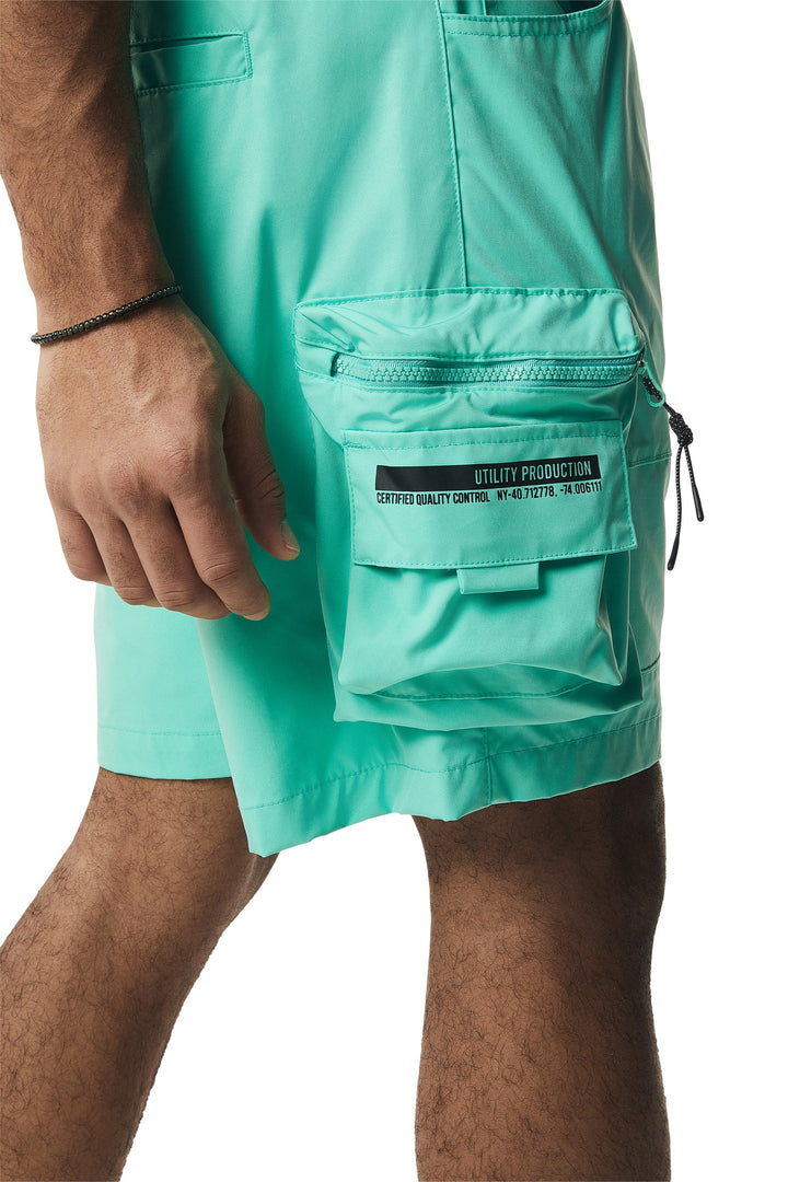 Smoke Rise Utility Windbreaker Cargo Shorts Oasis Mint