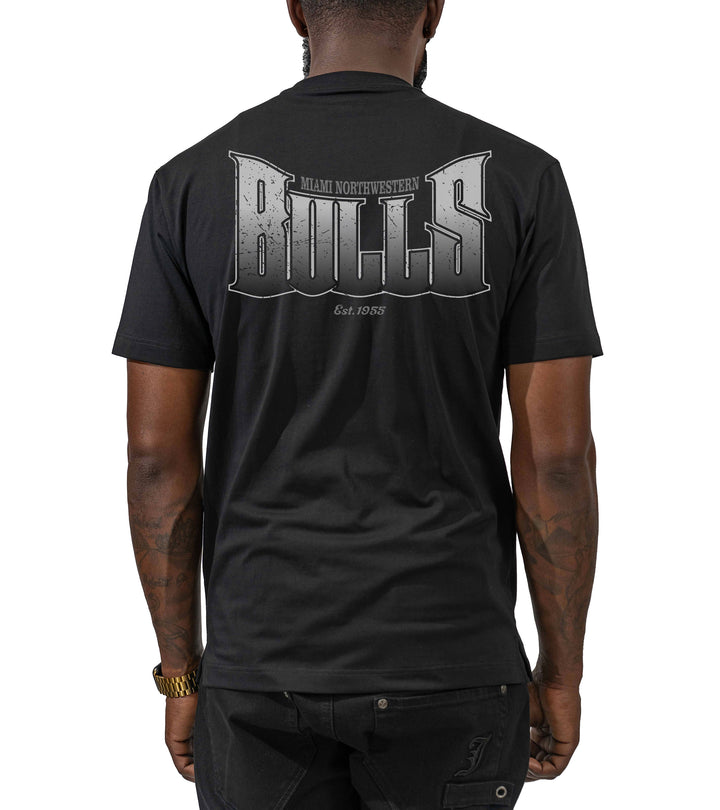 Risq Takers Blackout Bulls Tee Black with Grey