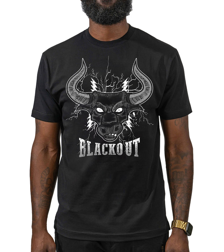 Risq Takers Blackout Bulls Tee Black with Grey