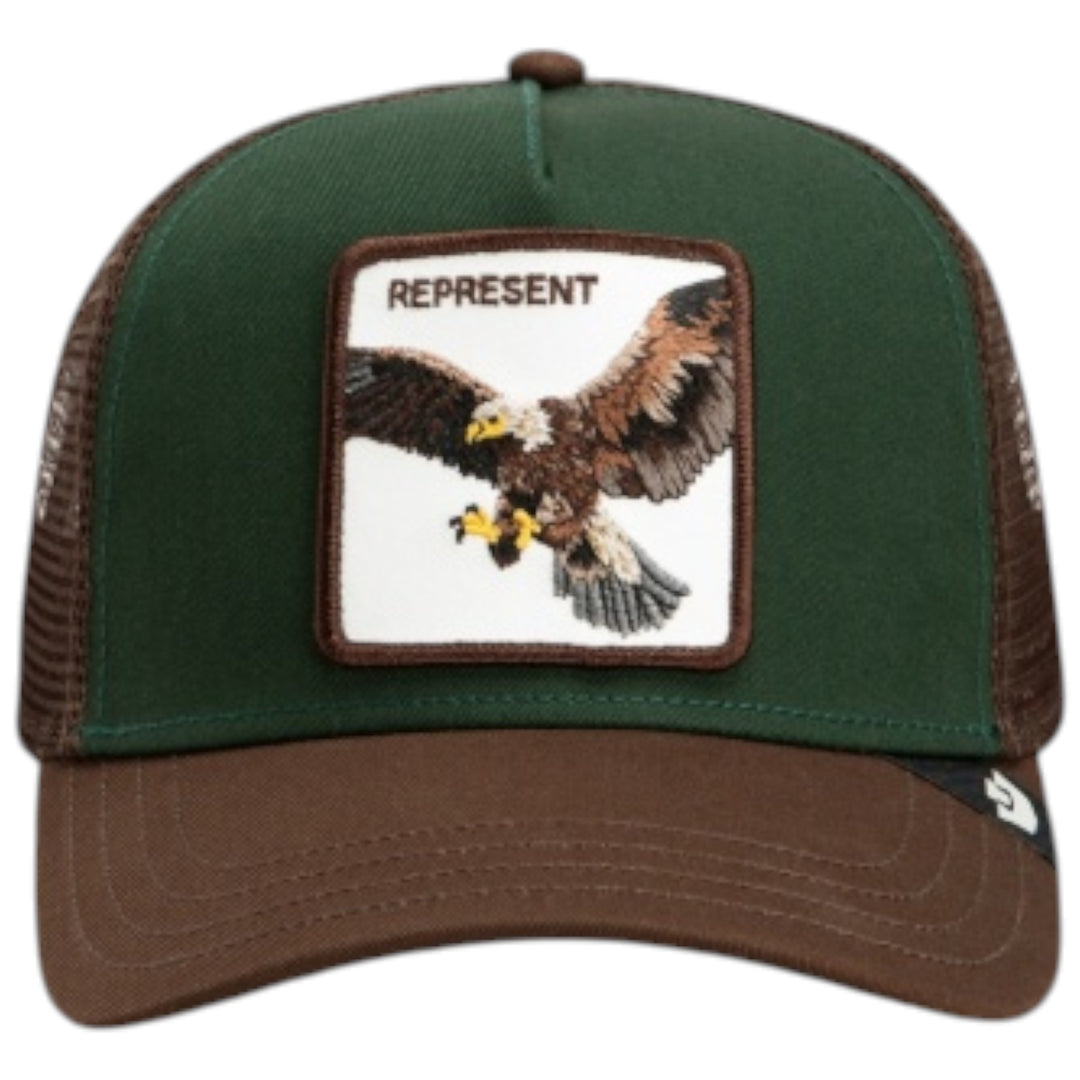 Goorin Bros. Relentless Eagle Trucker Green And Brown