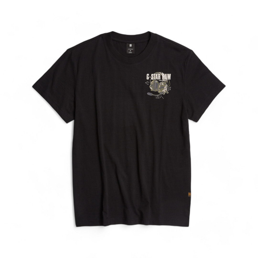 G-Star Headphones Back Tee Black