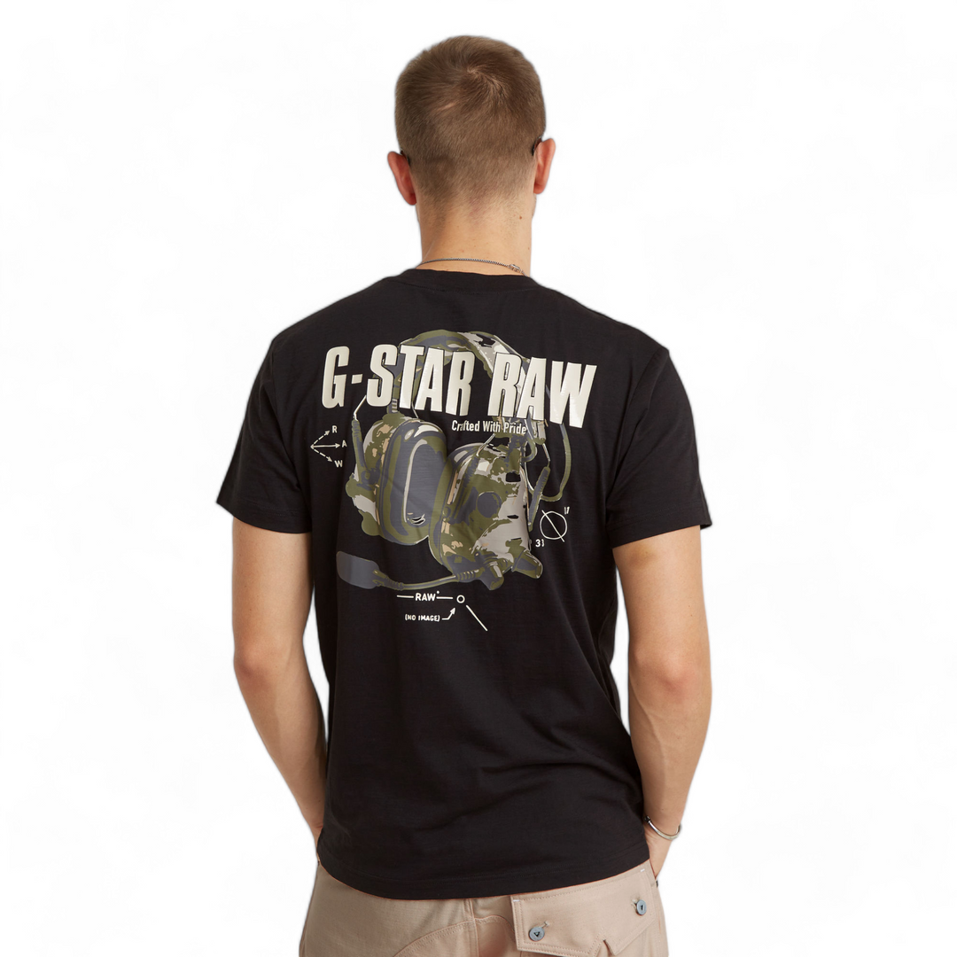 G-Star Headphones Back Tee Black