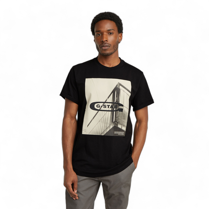 G-Star HQ Oldskool Logo Tee Black