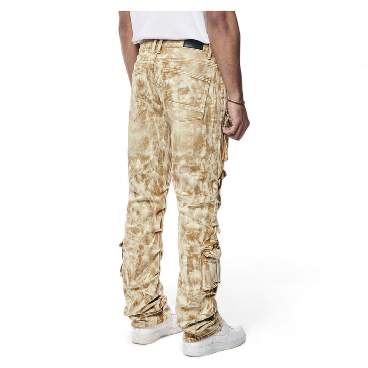 Smoke Rise Utility Multi Colored Cargo Stacked Straight Jeans Frappe