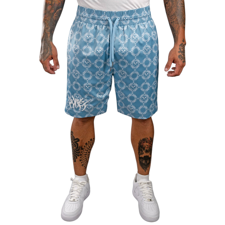 Juren Friso AOP Knit Shorts Frost Blue