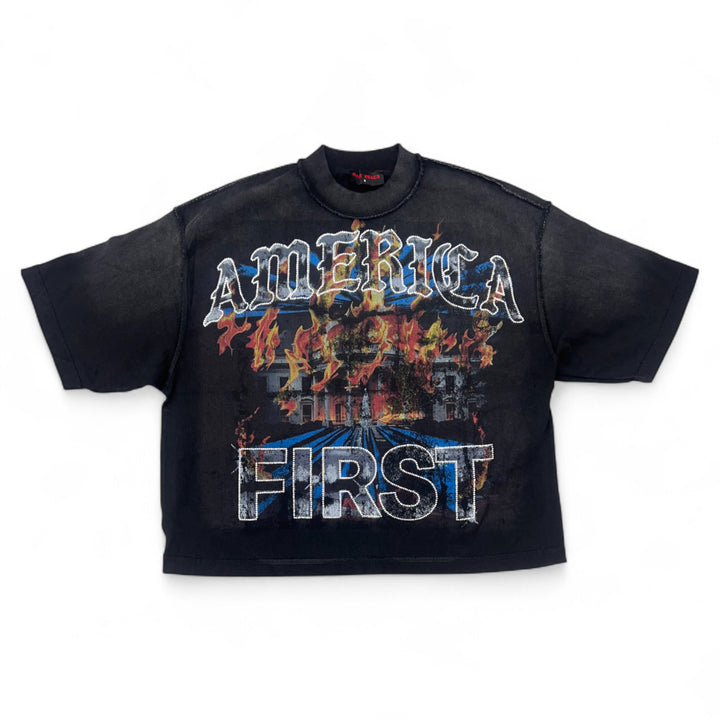 Rare Peace Rhinestones Tee Black RT5016