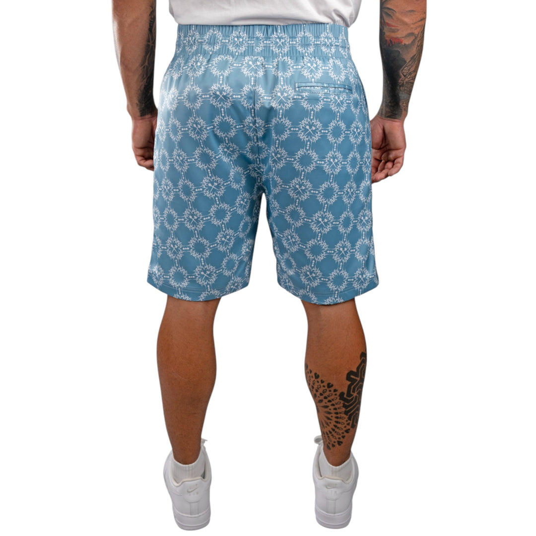 Juren Friso AOP Knit Shorts Frost Blue