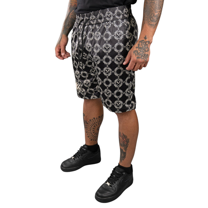Juren Friso AOP Knit Shorts Black Big & Tall