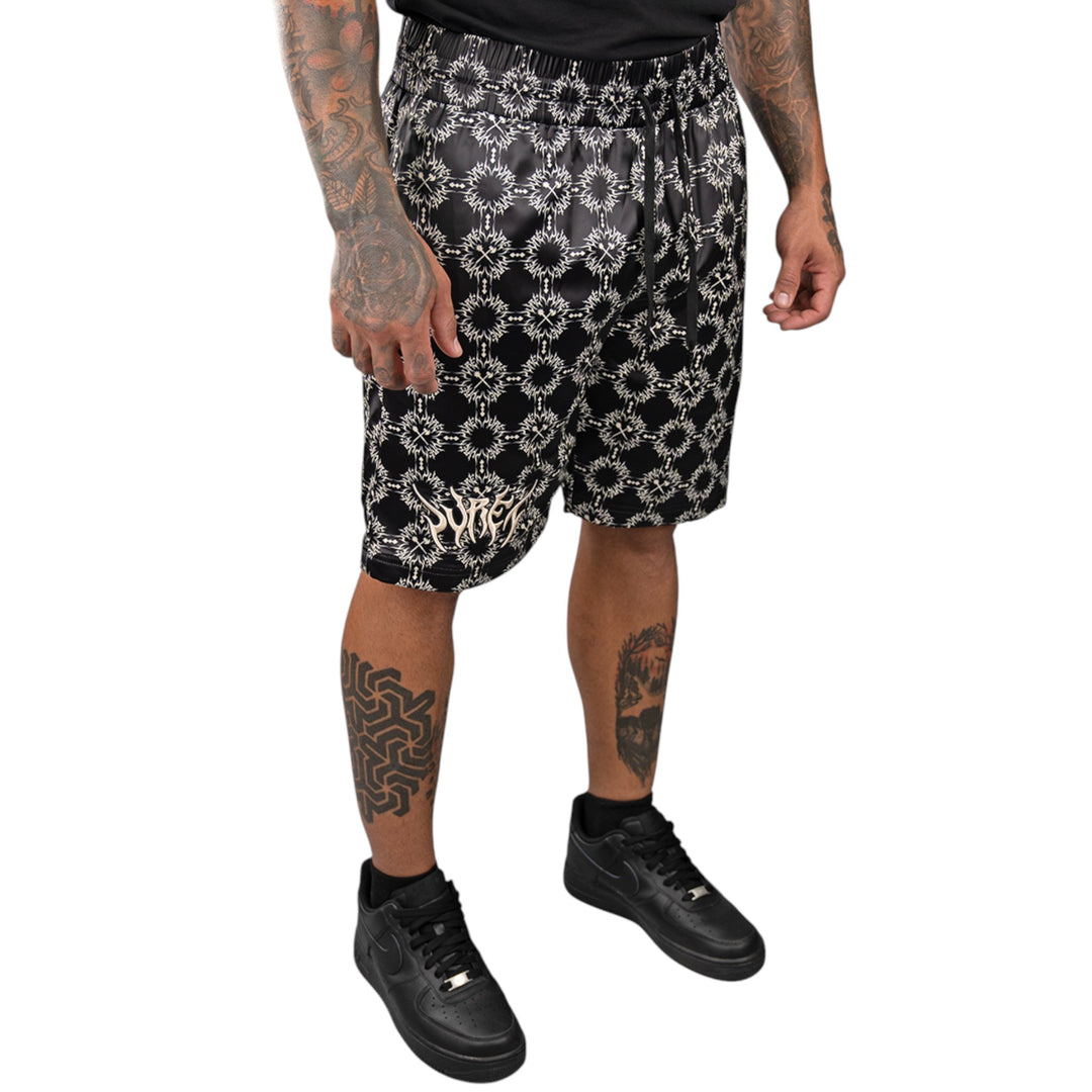 Juren Friso AOP Knit Shorts Black Big & Tall