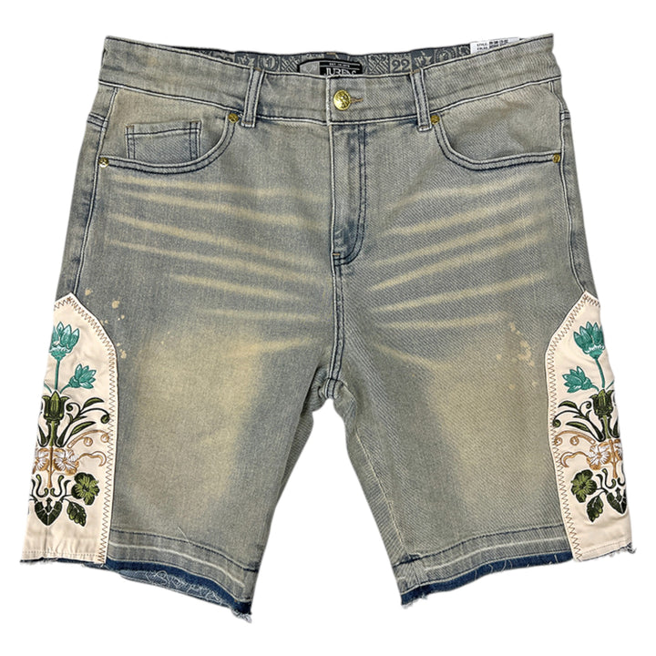 Juren Jacquard Patchwork Denim Short