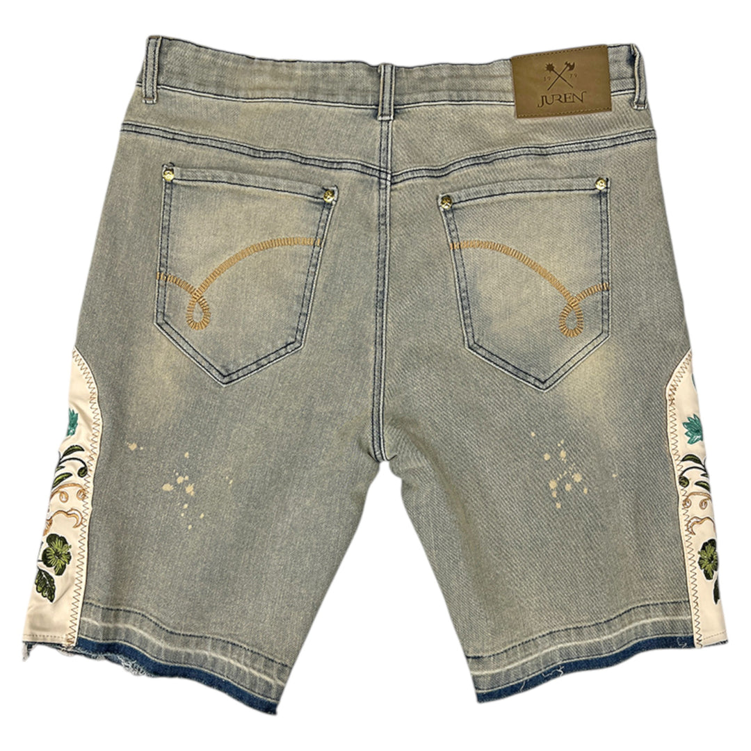 Juren Jacquard Patchwork Denim Short