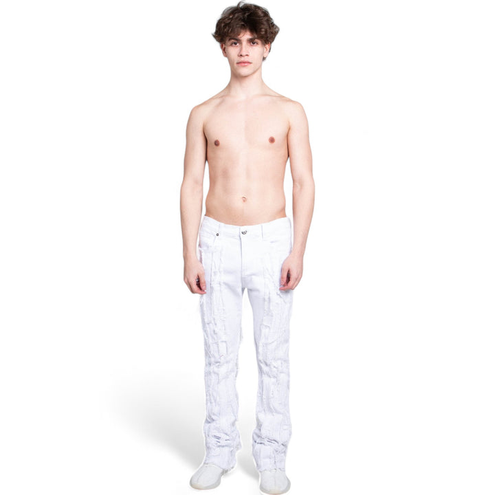 Armor Jean Vertical Frey Stacked White