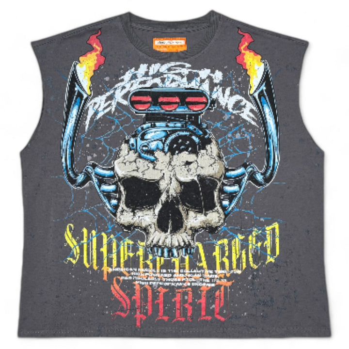 Eleve Supercharged Spirit Sleeveless Tee Grey