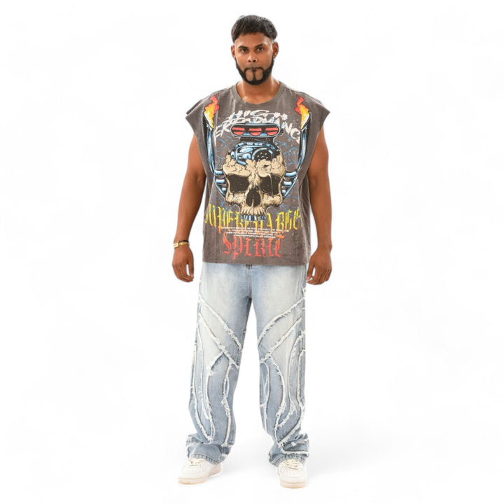 Eleve Supercharged Spirit Sleeveless Tee Grey