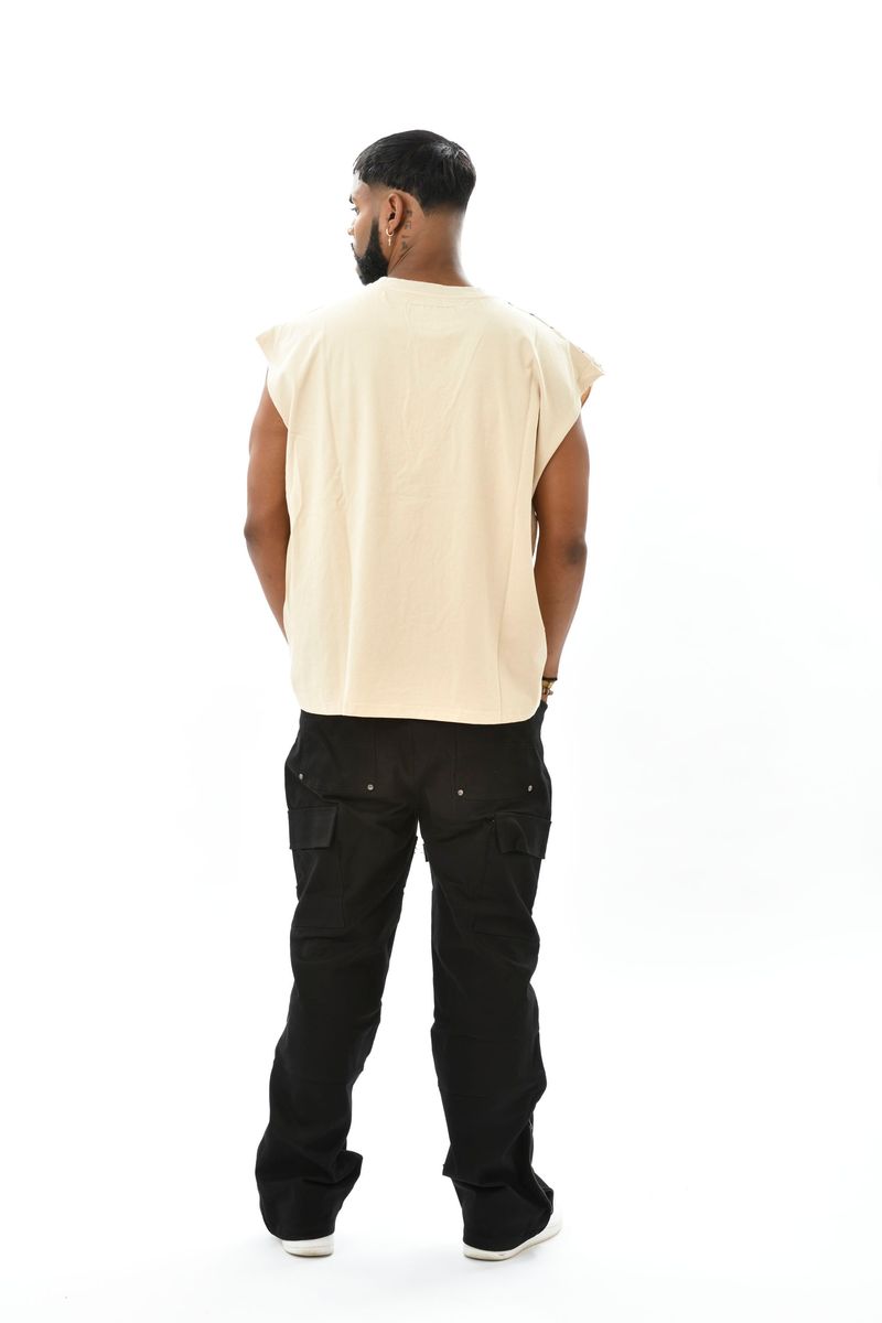 Eleve Outlaw Spirit Sleeveless Tee Tan