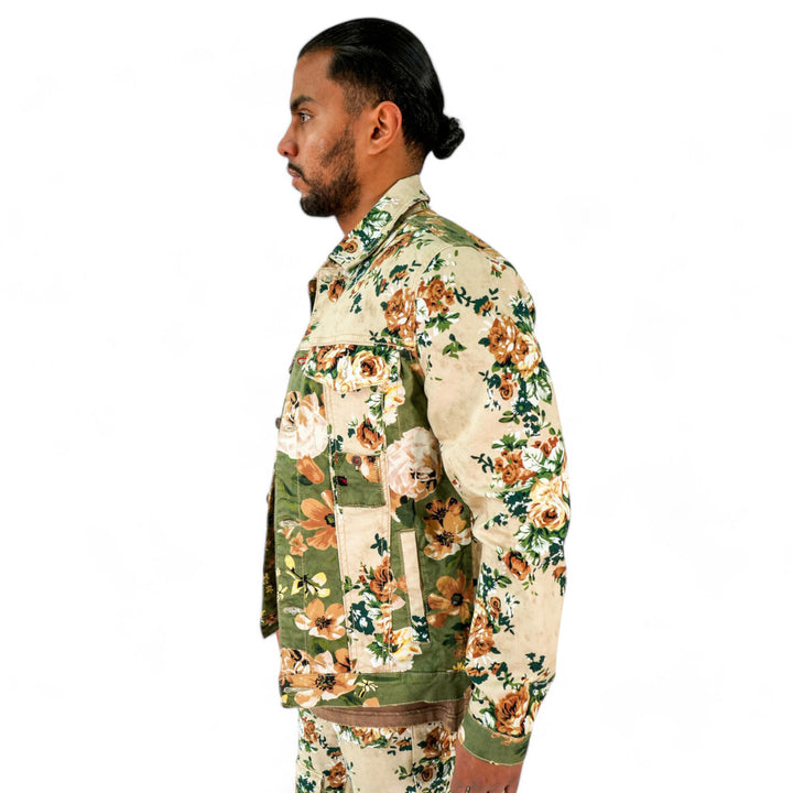 Rare Element Multi Flower Denim Jacket