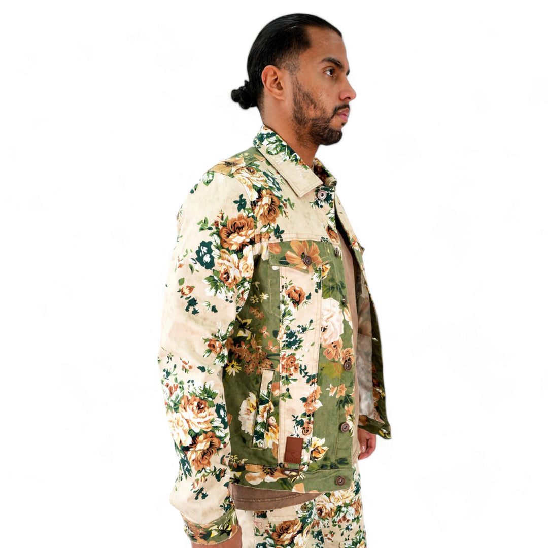 Rare Element Multi Flower Denim Jacket