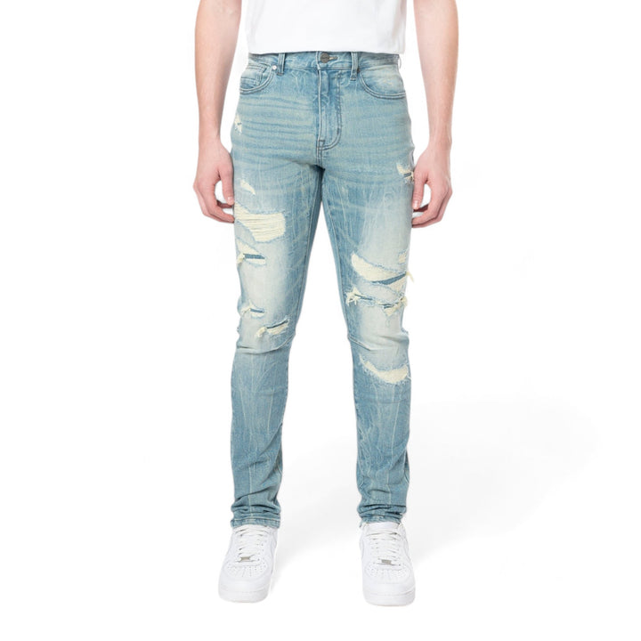 Smoke Rise Slim Tapered Vintage Washed Jeans Adonis Blue