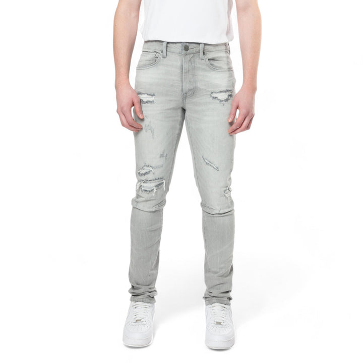 Smoke Rise Stacked Flared Jeans Industrial Cloud Grey