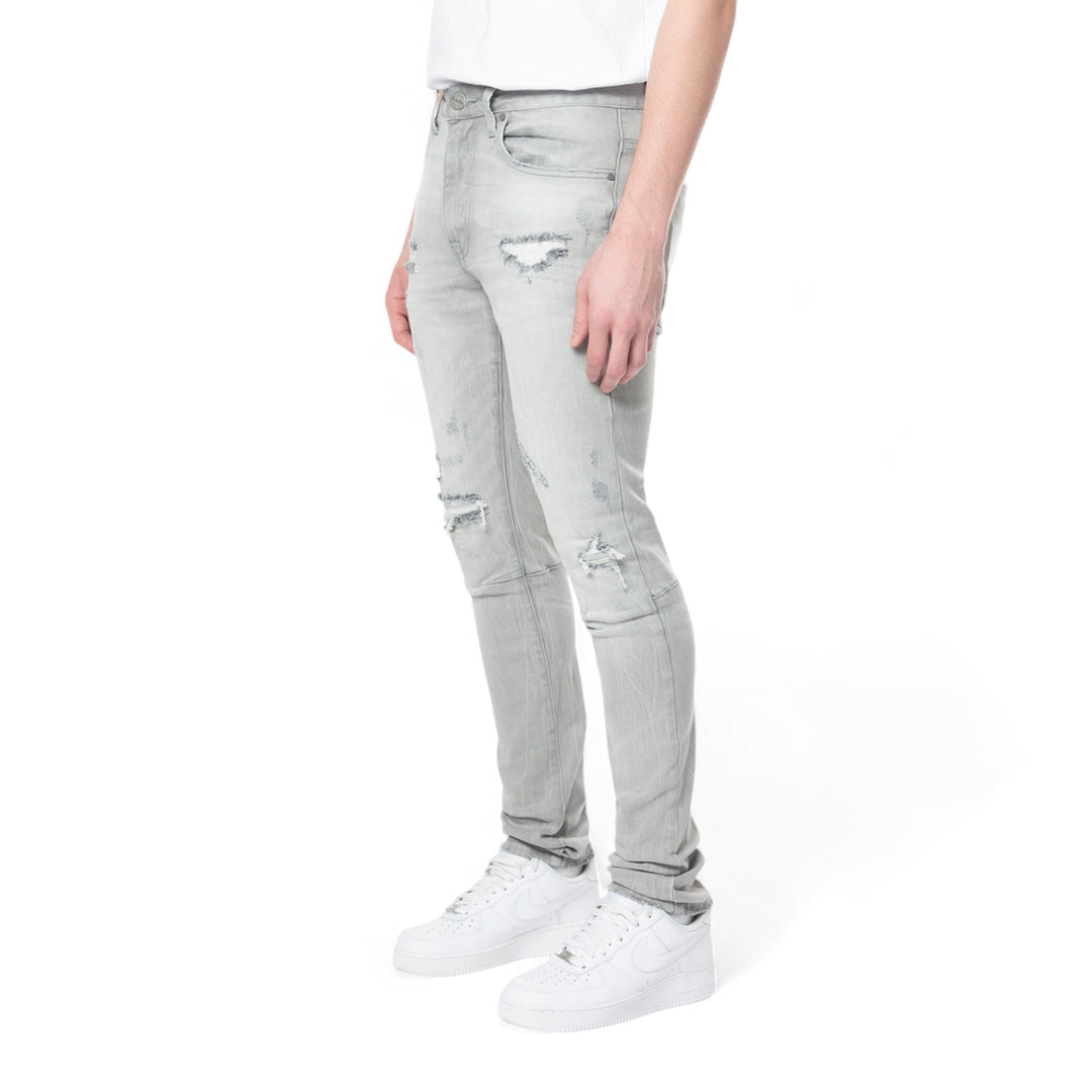 Smoke Rise Stacked Flared Jeans Industrial Cloud Grey