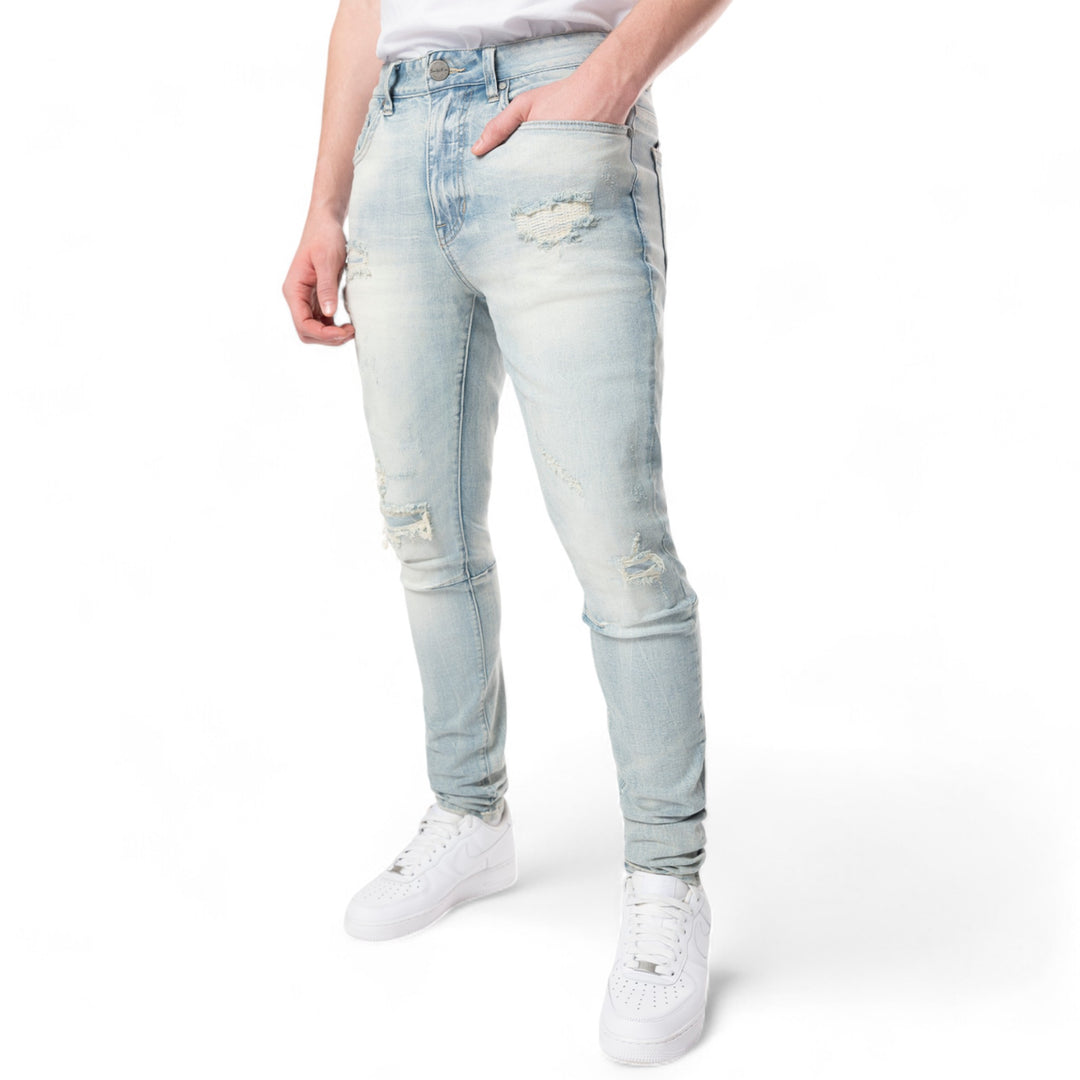 Smoke Rise Slim Tapered Vintage Washed Jeans Elm Blue