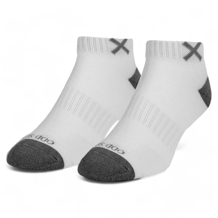 Odd Sox Ankle Sox Solid Core White Gray