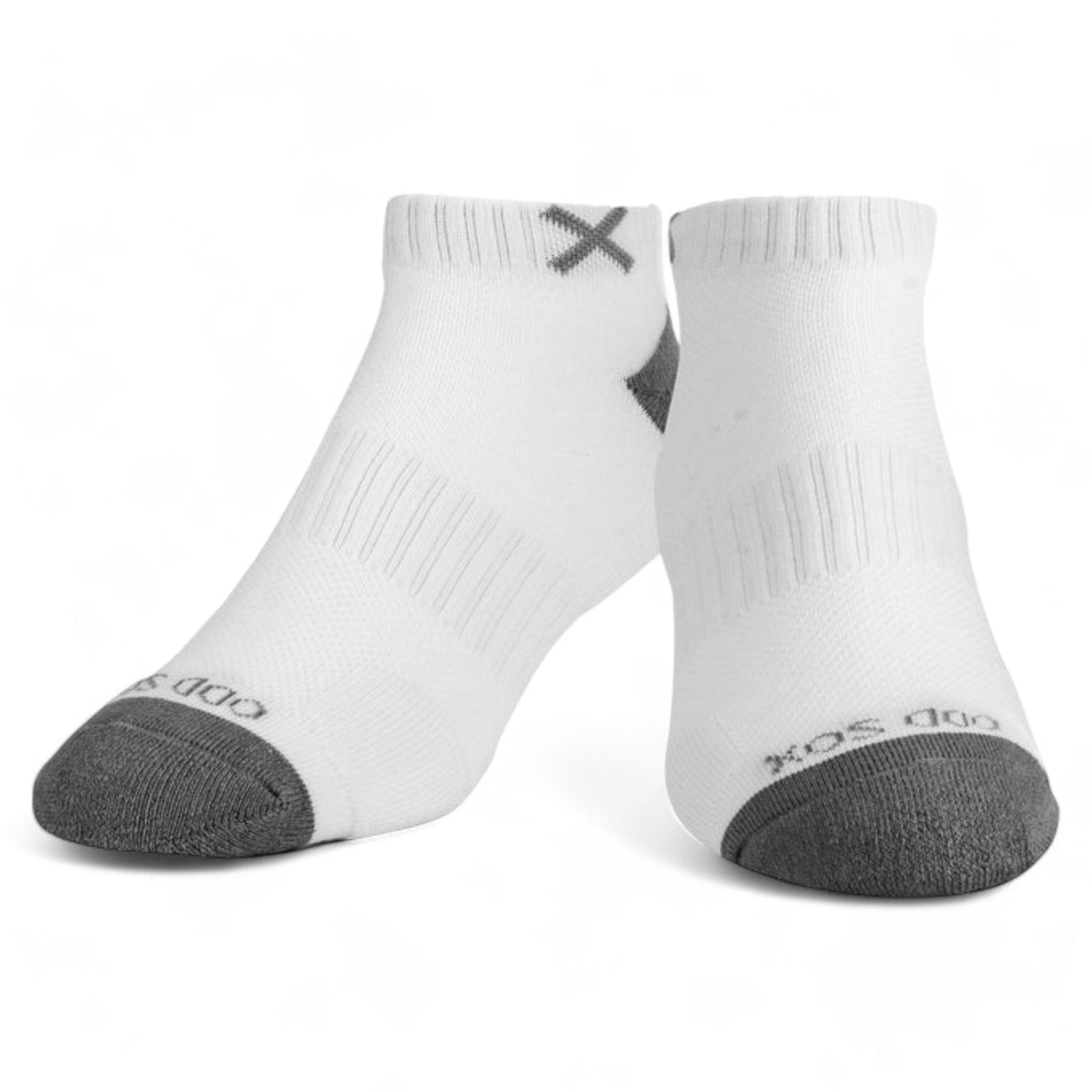 Odd Sox Ankle Sox Solid Core White Gray