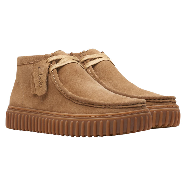 Clarks Torhill Hi Dark Sand Suede Wheat