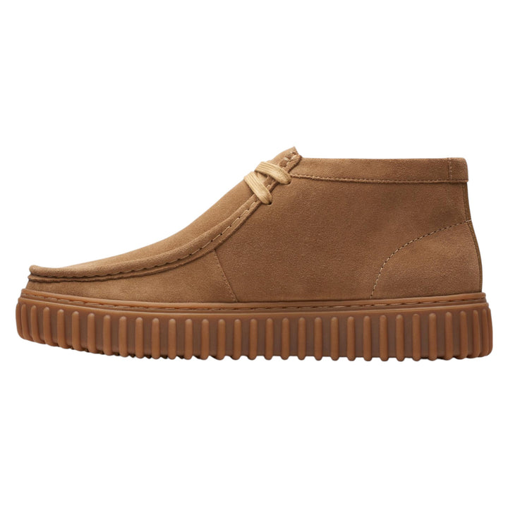 Clarks Torhill Hi Dark Sand Suede Wheat