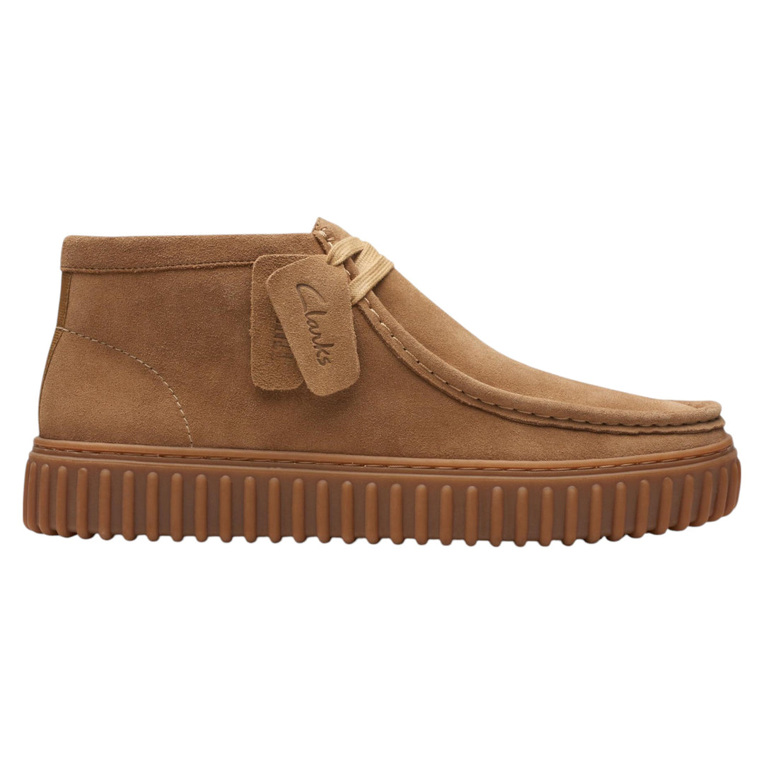 Clarks Torhill Hi Dark Sand Suede Wheat