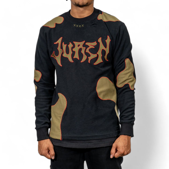 Juren Freddy Patchwork Crewneck Sweater Big & Tall