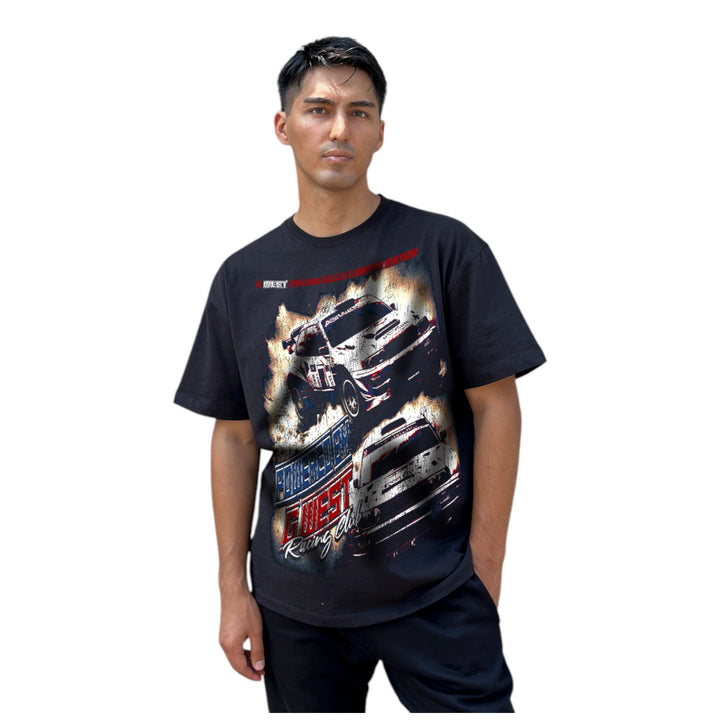 G West Racing Club Double Hit Black Tee Black