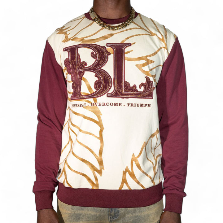 Blac Leaf P.O.T Crewneck Sweater Cream/ Burgundy