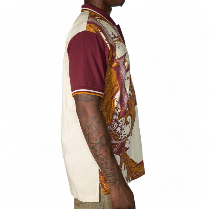 Blac Leaf Academy Polo Top Natural/ Burgundy