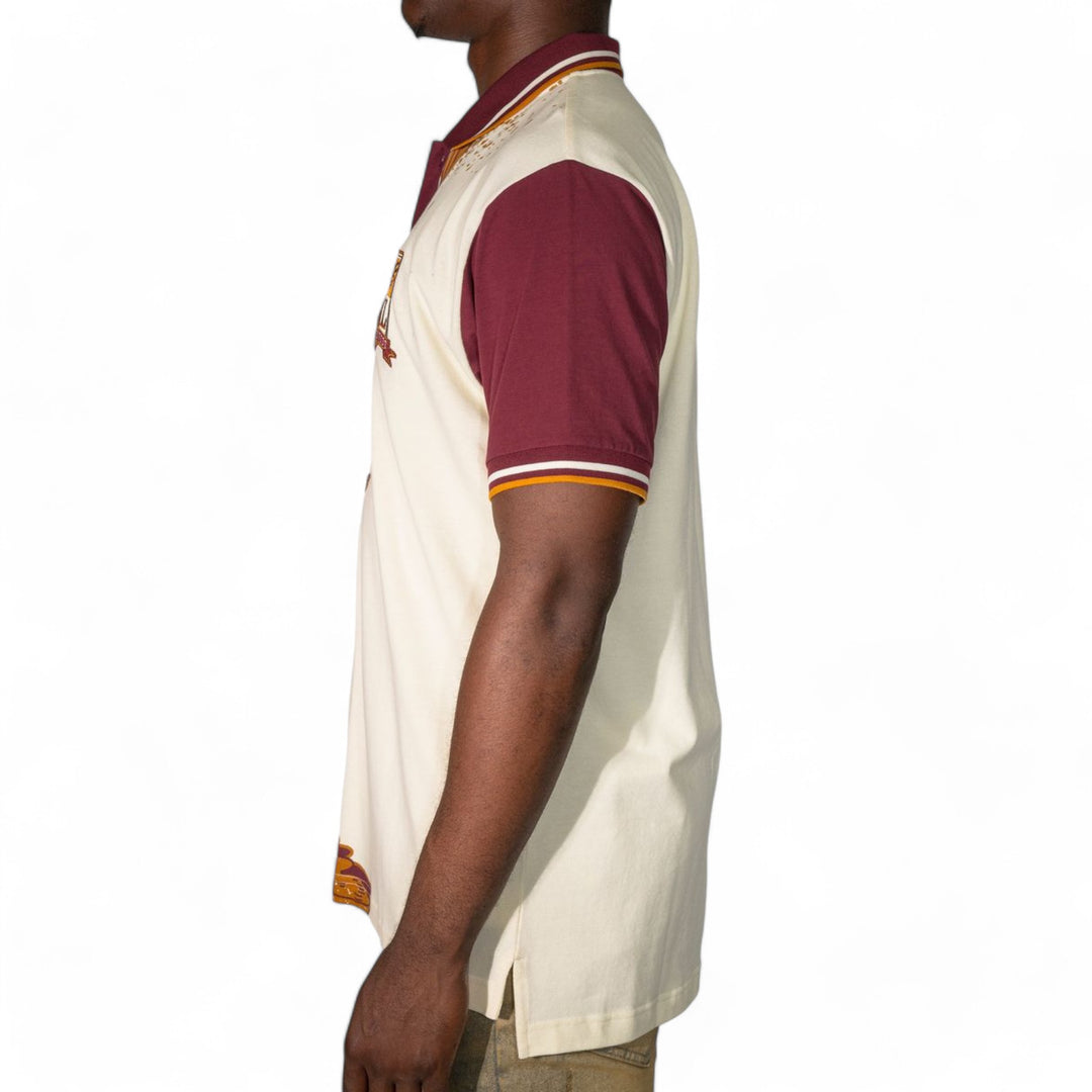 Blac Leaf Academy Polo Top Natural/ Burgundy