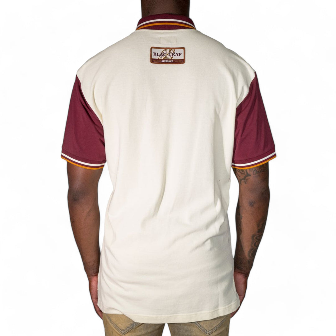 Blac Leaf Academy Polo Top Natural/ Burgundy