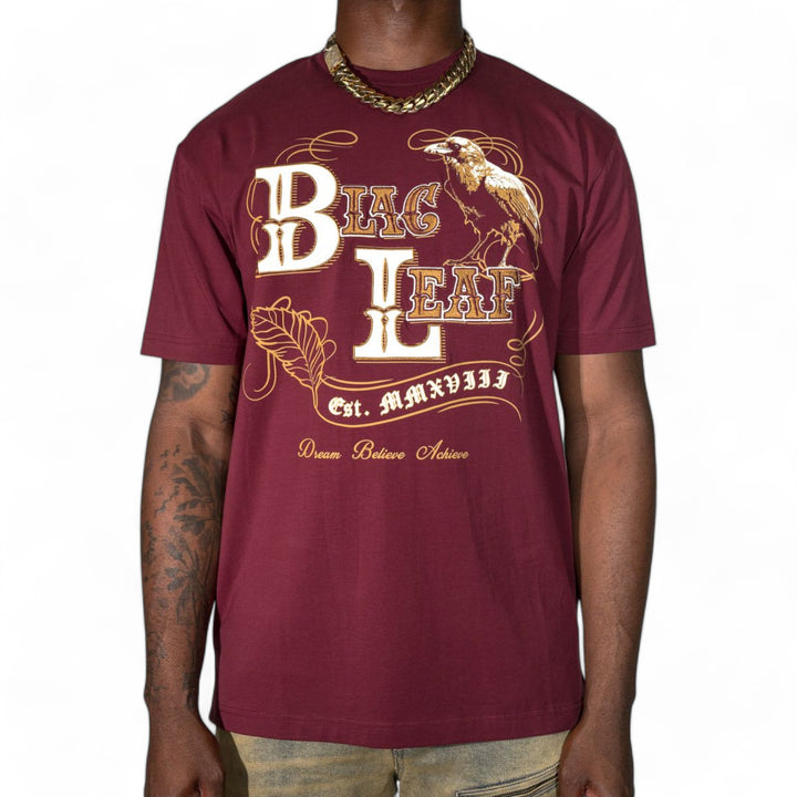 Blac Leaf Dream Believe Achieve Tee Burgundy