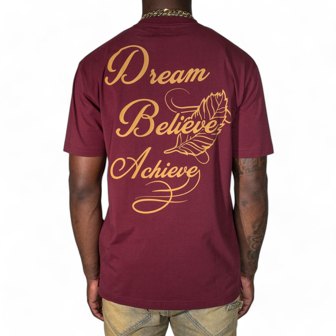 Blac Leaf Dream Believe Achieve Tee Burgundy